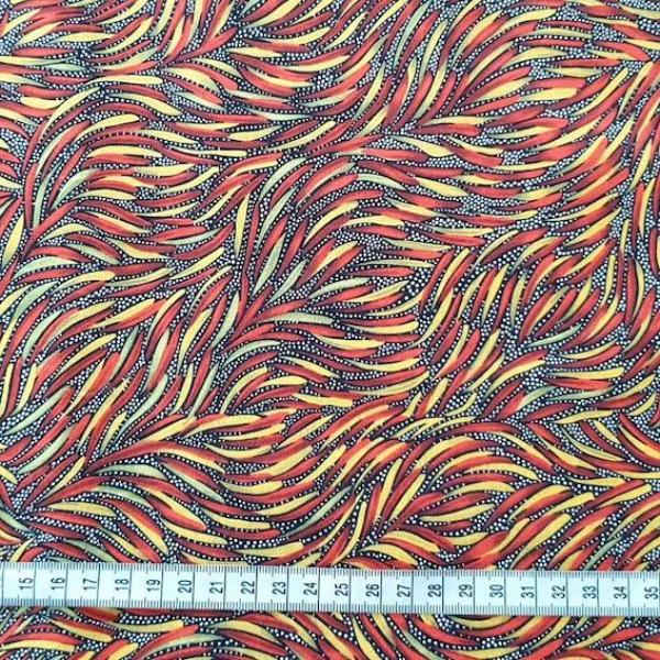 RED BUSH YAM Aborigines Stoff aus Australien